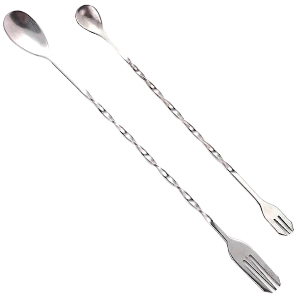1 STK 25/32 cm Rustfrit Stål Cocktail Bar Ske Spiral Drink Mix 32cm
