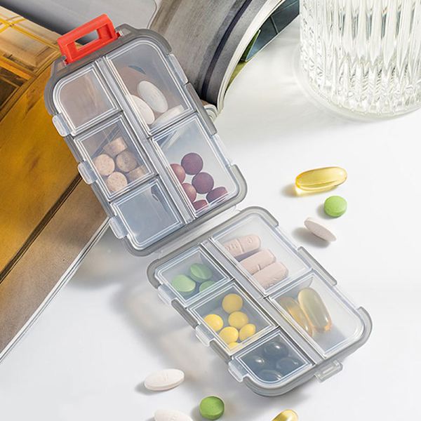 Resepiller Organizer Fuktsäker piller Box för Pocket Handväska White
