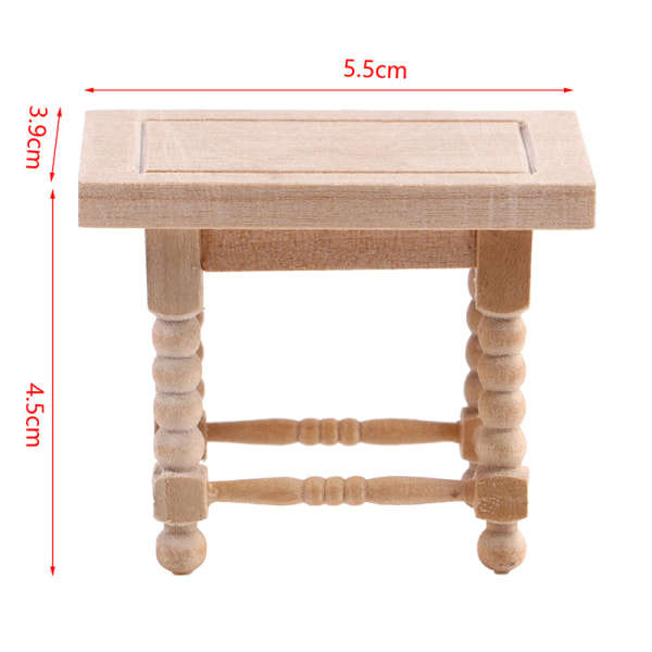 1:12 Dollhouse Mini Teatable sohvapöytä Eurooppalaistyyliset jakkarat