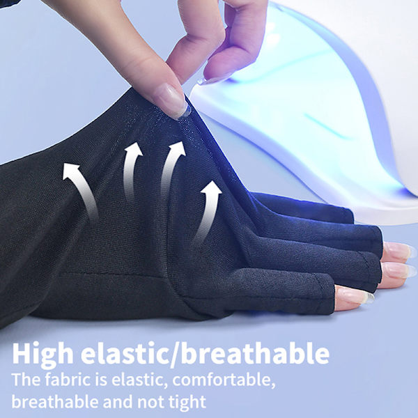 1 par Anti UV-handskar UV-sköldhandske Fingerlös manikyrspik Light gray