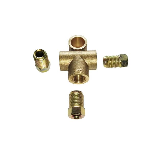 1 stk 3-veis T-stykke bremsekobling T 3/16 \" rør metrisk M10 rør