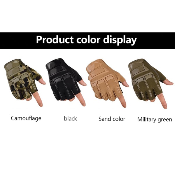 Utomhus taktiska handskar militära halvfinger fiske ridning spo color C
