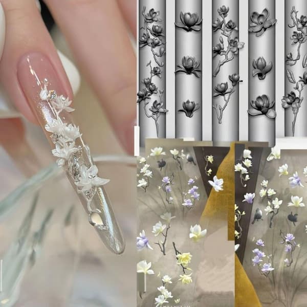 Neglekunst Silikonform Blader Magnolia Blomst Mal Akryl