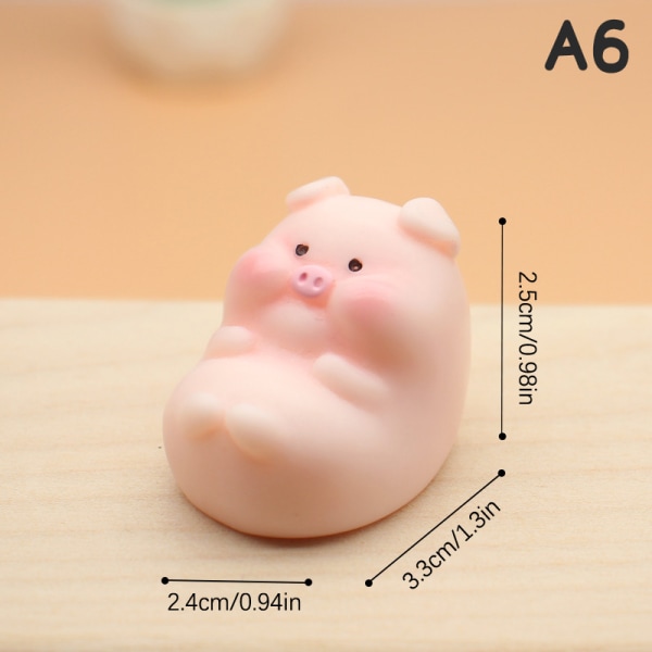 Mini e Pig Figur Dyremodell Moss Micro Landscape Home Deco A6