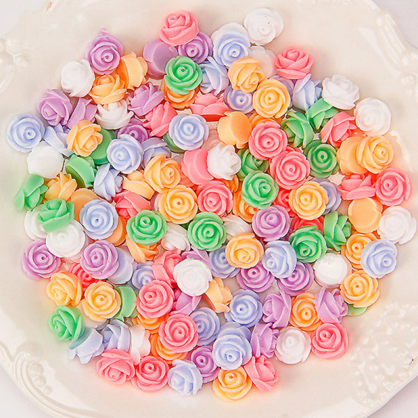 50st 3D Mini Flower Flatback Resin Tillbehör DIY Craft Phone 04