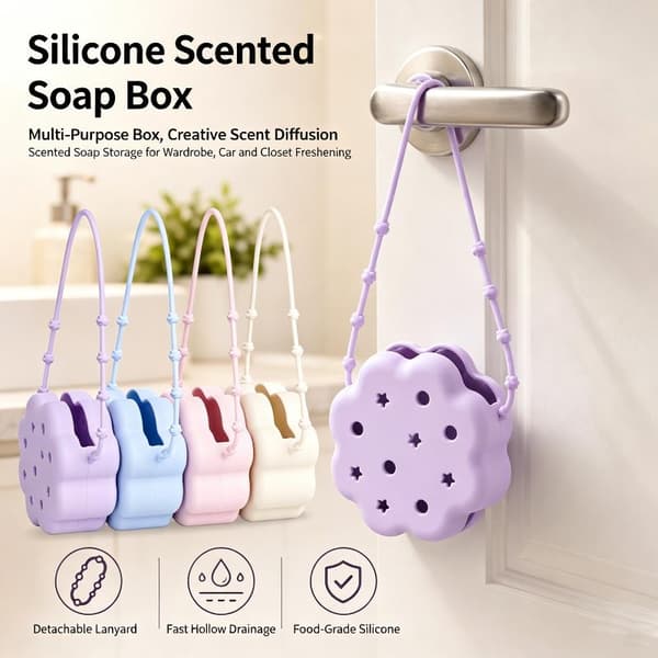 Silikon tvålväska Hängande aromförvaringslåda Vattenavrinning Doft Purple