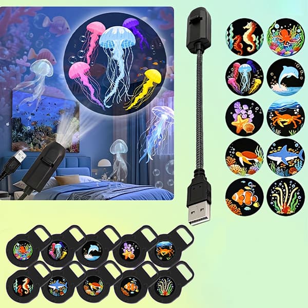 LED-projeksjonslys USB LED-projektor LED USB Ocean Life LED P