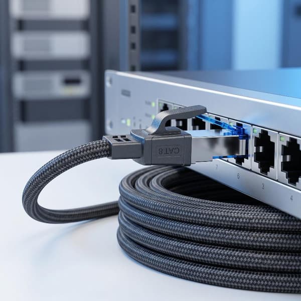 CAT8 Ethernet-kaapeli 40Gbps 2000MHz nopea RJ45-peli litteä 1M