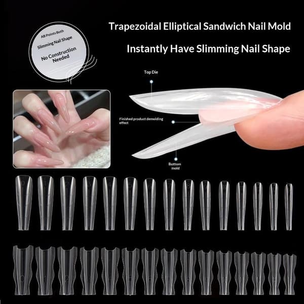 Sandwich Nails Dual Forms - 240 st nagelformar för snabba naglar Ex A