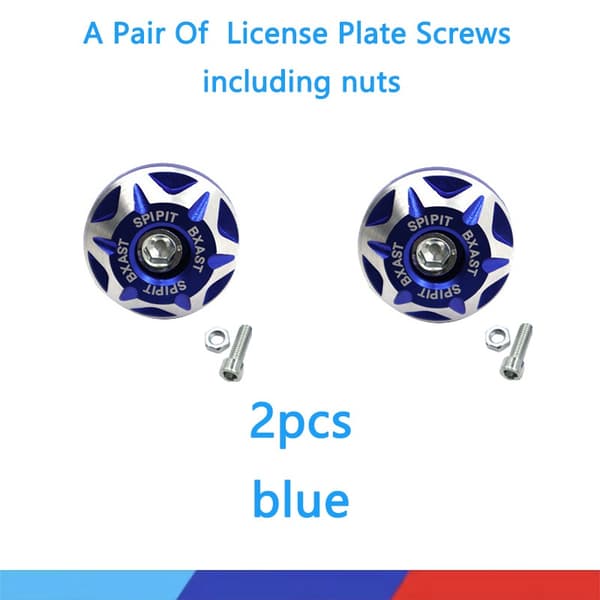 6MM Legeringspladebolte til motorcykler og biler - Nummerplade Skruer blue