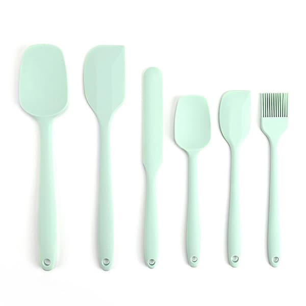 6 stk silikonspatelsett, matkvalitets non-stick varmebestandig spatel A5