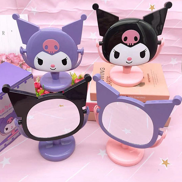 Sanrio Kuromi Mirror Desktop Meikkipeili Koristeet Teräväpiirto Pink Black