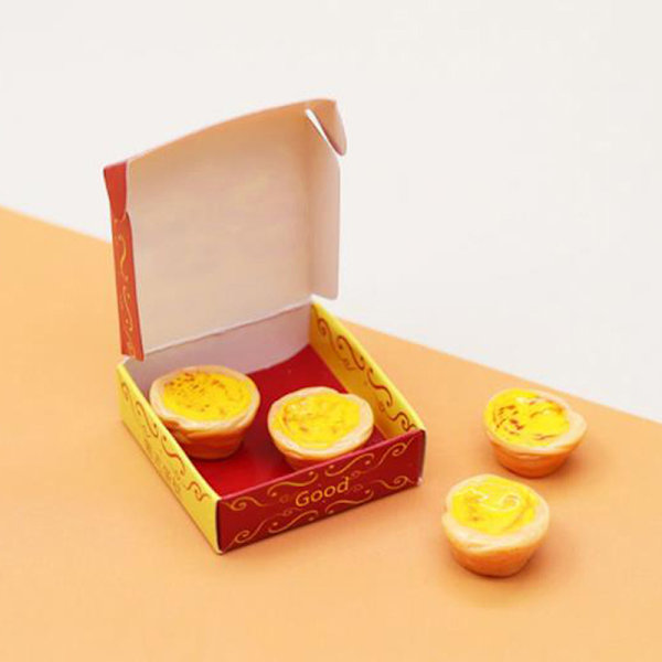 2 æsker 1:12 Miniature dukkehusæggetærte til foregive køkken