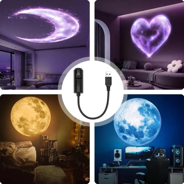 Syv Tematiske Mønstre USB Projektion Loft Atmosfære Lys