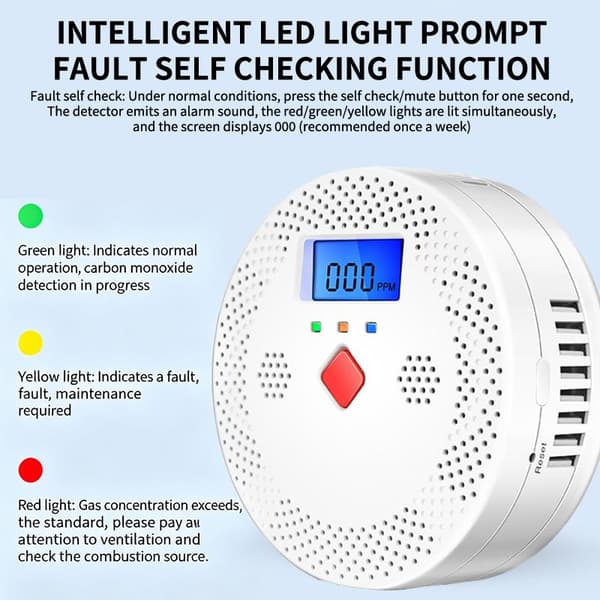 WiFi Smart Kolmonoxiddetektor Larm 85dB Ljudvarning LC