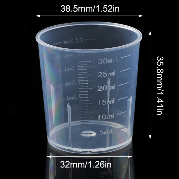20st 30ml Plast Graduated Mätkopp Vätskebehållare Epo
