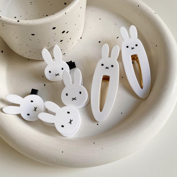 Summer Plastic White Bunny Hair Clips For Girl Children e A4