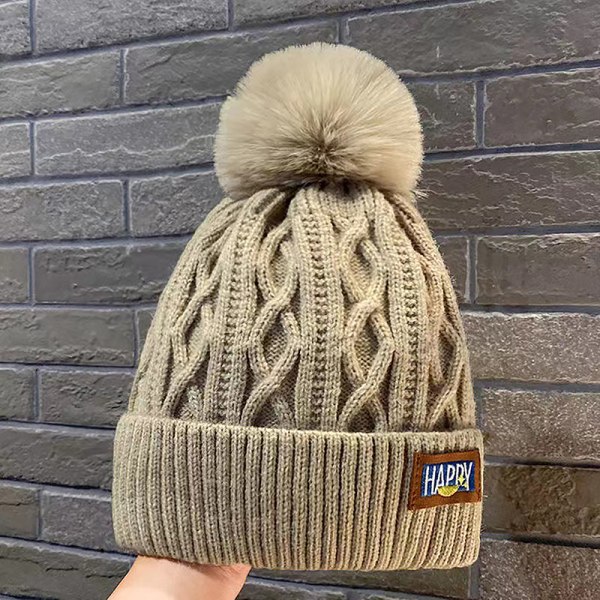 Vinterhue Ny fleeceforet varm uldhat n Style Beanie Hat Fa Khaki