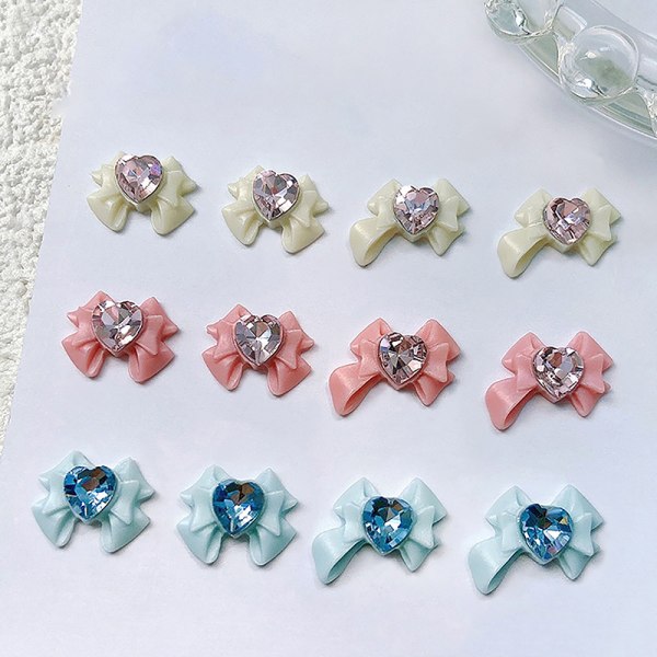 Bowknot Tie Nail Art Diamond Rhinestones Manikyr Dekor Smycken A79