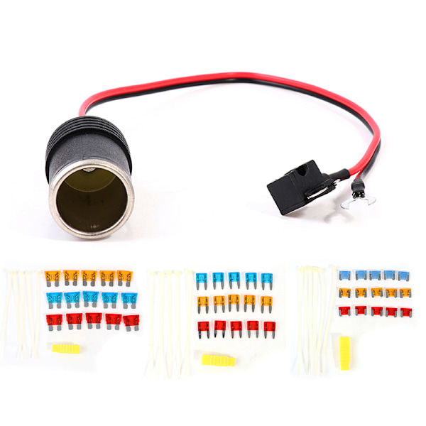 1set 30cm Biltändare 12V Socket Säkring Kranhållare med säkring 5A/ 2(Small)