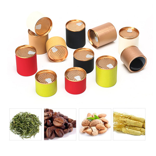Tea Caddy Organizer förpackningslåda metall ​för bulk spannmål Bulk Gold