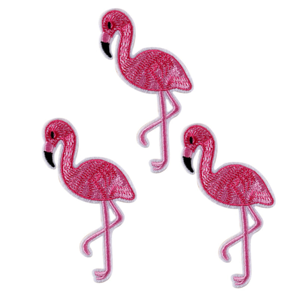 10 STK Flamingo Patch Broderet Sy Strygning På Taske Stof Appliqu