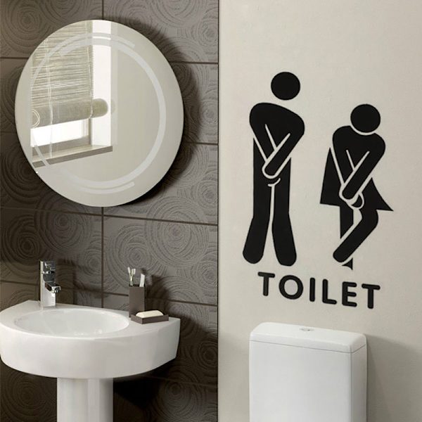 Hauskat WC-kylttiseinätarrat Kylpyhuoneen sisustukseen DIY With letter