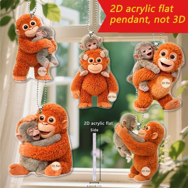 1 stk. Beskyt Punch The Monkey Nøglering 2D Akryl Abe Holdende A2
