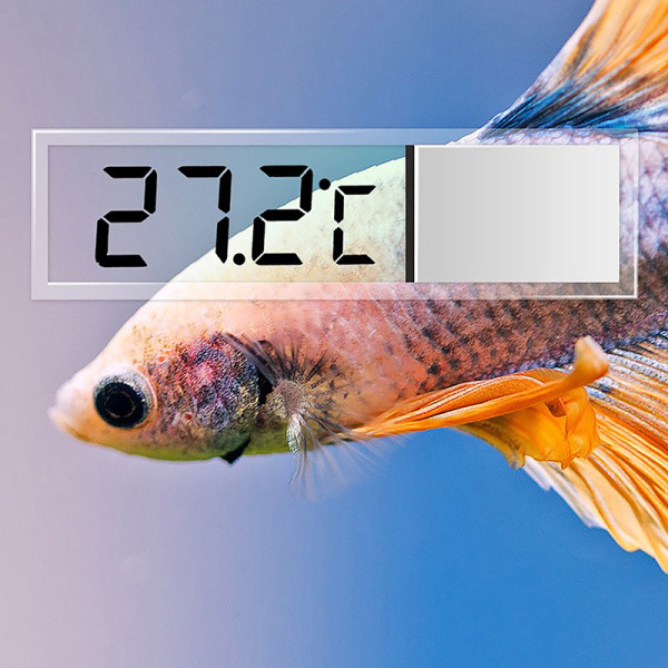 Akvarium termometer Elektronisk LCD Digital fisketank fisketank Silver