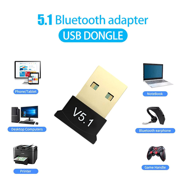 Højkvalitets USB 5.1 Bluetooth-adapter Bluetooth-kompatibel Ada