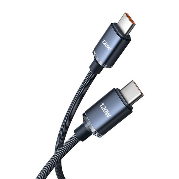 120W USB C til Type C-kabel til IPhone 15 Pro Max 13 Oneplus PO Black-25cm
