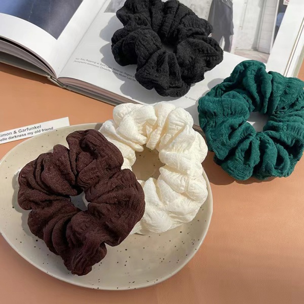 Fluffig veckad hårslips från tjocktarmen Hög hästsvans elastisk B A2