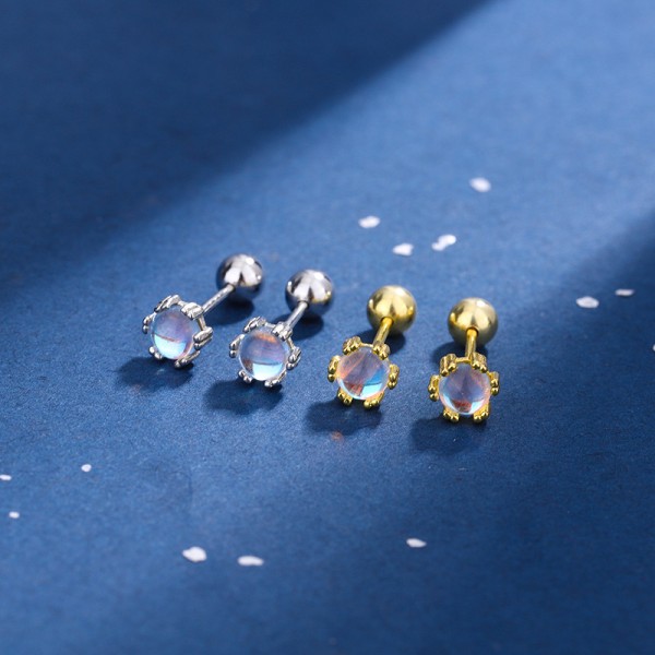 1 par studs øredobber Crystal Ear Stud Rustfritt stål Helix Ear A4