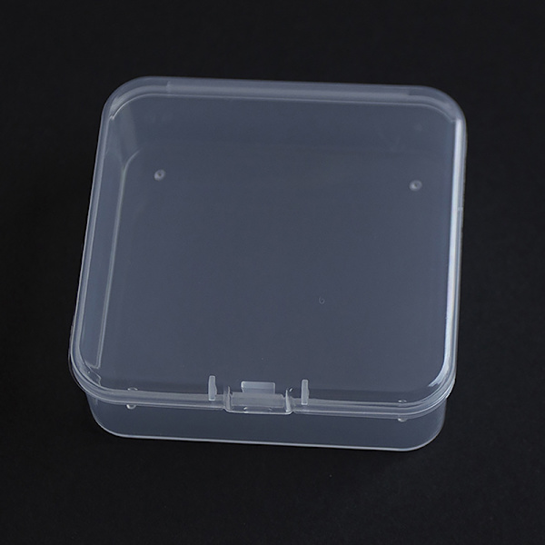 Transparent förvaringslåda i plast Kvadratisk småföremål Case