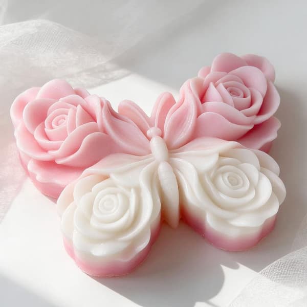 Rose- og sommerfugleformet silikoneform A