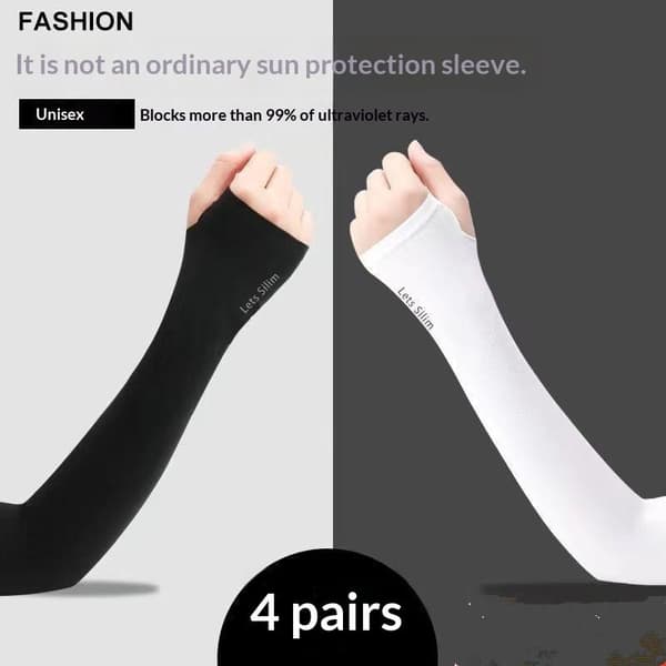 4 par sommer is silke solbeskyttelse is ærme unisex mode Gray
