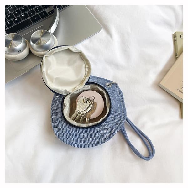 Denim Mini Hat Formet Pung Bærbar Pengepung e Nyhedshoved A3