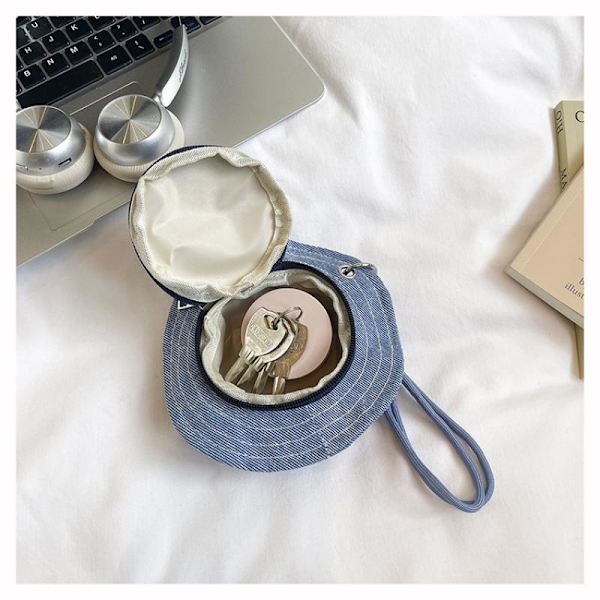 Denim Mini Hat Shape Wallet Kannettava rahapussi e Uutuuspää A4