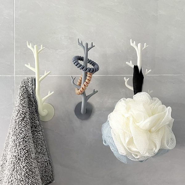 Branch Hook Wall Decor Avaimenpidike Organier Säilytys Tarrakoukut White