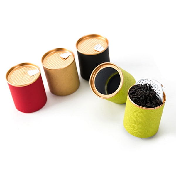 Tea Caddy Organizer förpackningslåda metall ​för bulk spannmål Bulk Gold
