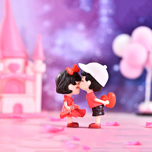 Lovers Par Miniature Dukke DIY Terrarium Figurer Fe 3.3*6.2cm