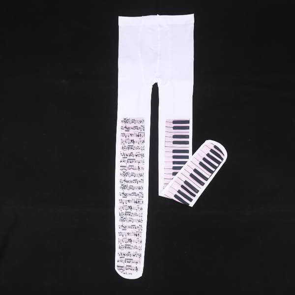Kvinner Sexy Piano Noter Strømper Kvinnelige Lårhøye Strømper Single-sided