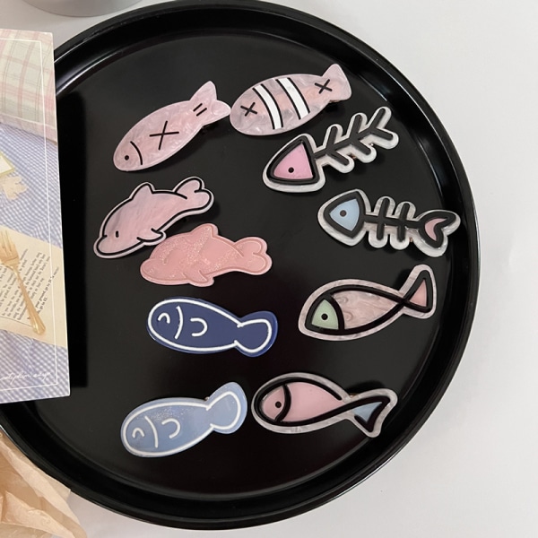 e Little Fish Bone Hårnål Girls' Bangs Clip Broken Hair Clip F A3