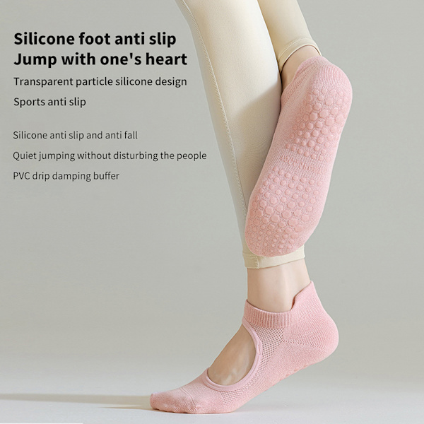 1 Par Pilates sokker til kvinder Rygfri Anti-Slip Åndbar Yoga So A8
