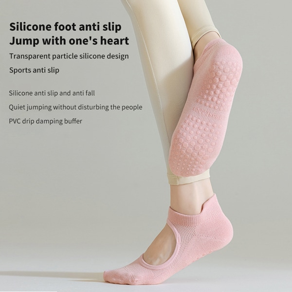 1Par Pilatesstrumpor för kvinnor Rygglös Anti-Slip Andas Yoga So A2