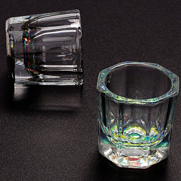 Rainbow krystalklar akryl flydende skål Tappen skål glas kop round
