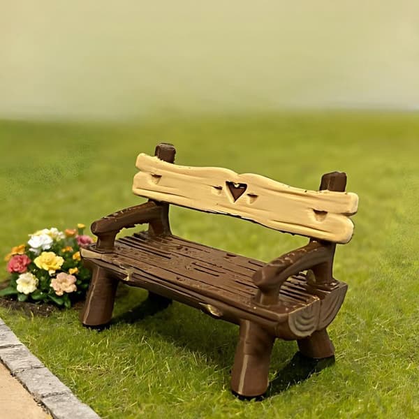 2 stk. 1/12 Dukkehusbænk Mini Parkstol Havepynt Mikro 2Pcs