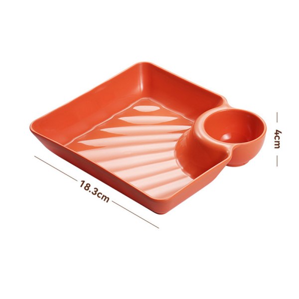 1 STK Eddik Rett Måltid Sushi Dumplings Rett Firkantet PP Snack Pla Orange