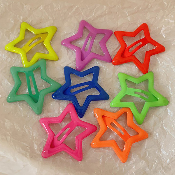 10 stk Fargerik Glow In The Dark Star Hjerte Hårnål BB Clips Lum A