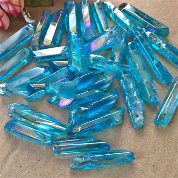 1 STK Blue Rare Natural Quartz Crystal Stones Point Healing Treat